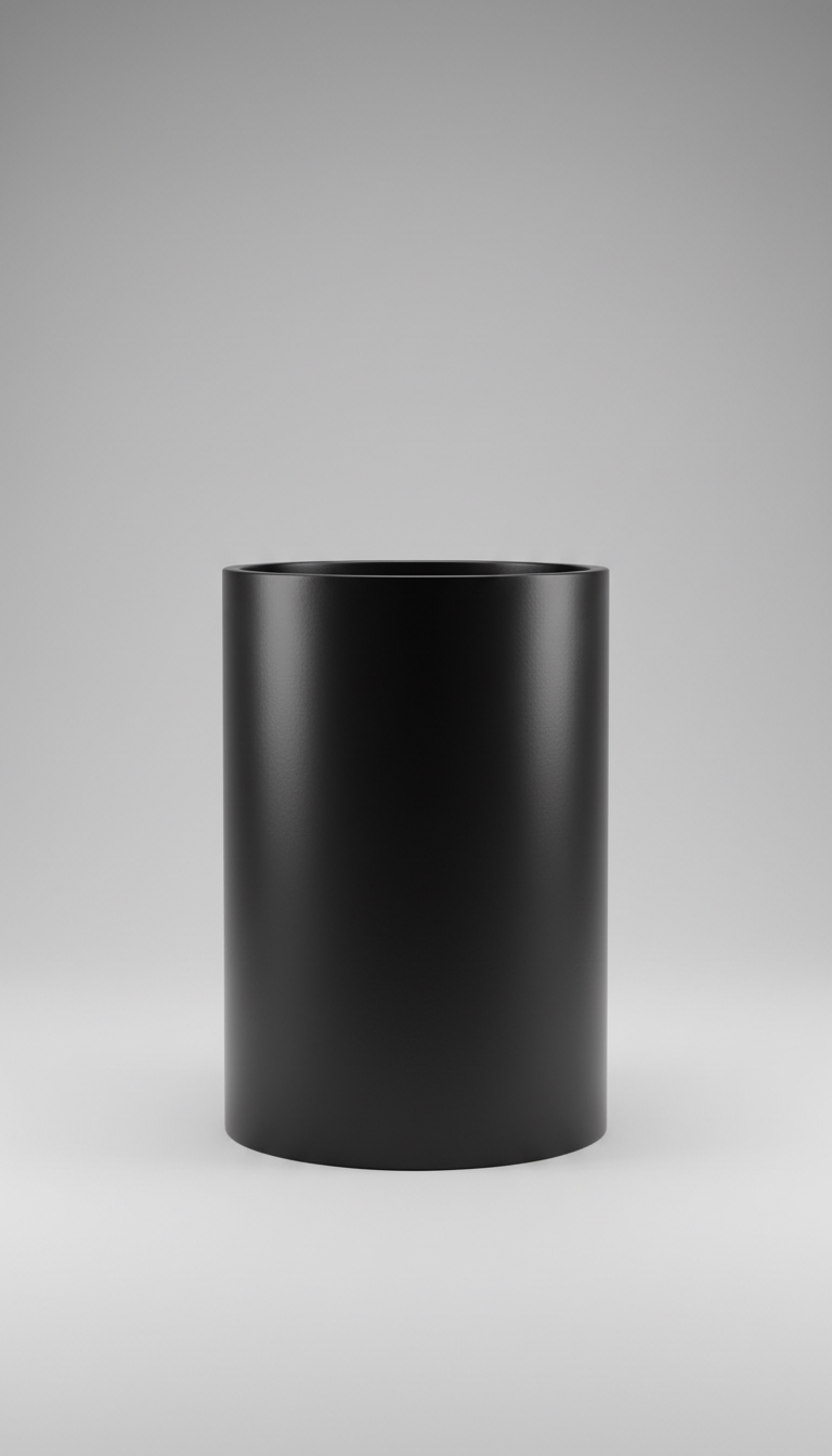 Abstract Black Cylinder Planter