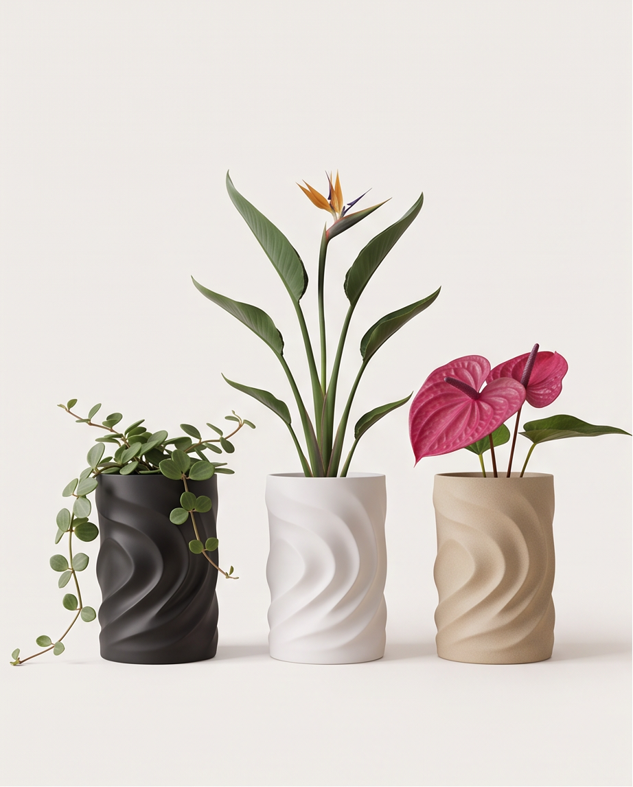 Geometric Wave Tabletop Vase