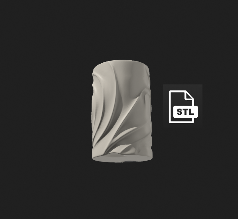 Geometric Wave Tabletop Vase – 3D Print File (STL)