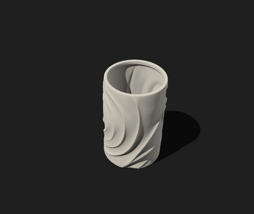 Geometric Wave Tabletop Vase – 3D Print File (STL)