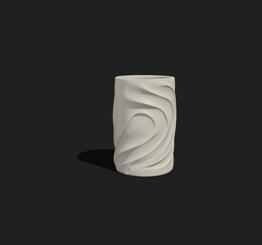 Geometric Wave Tabletop Vase – 3D Print File (STL)
